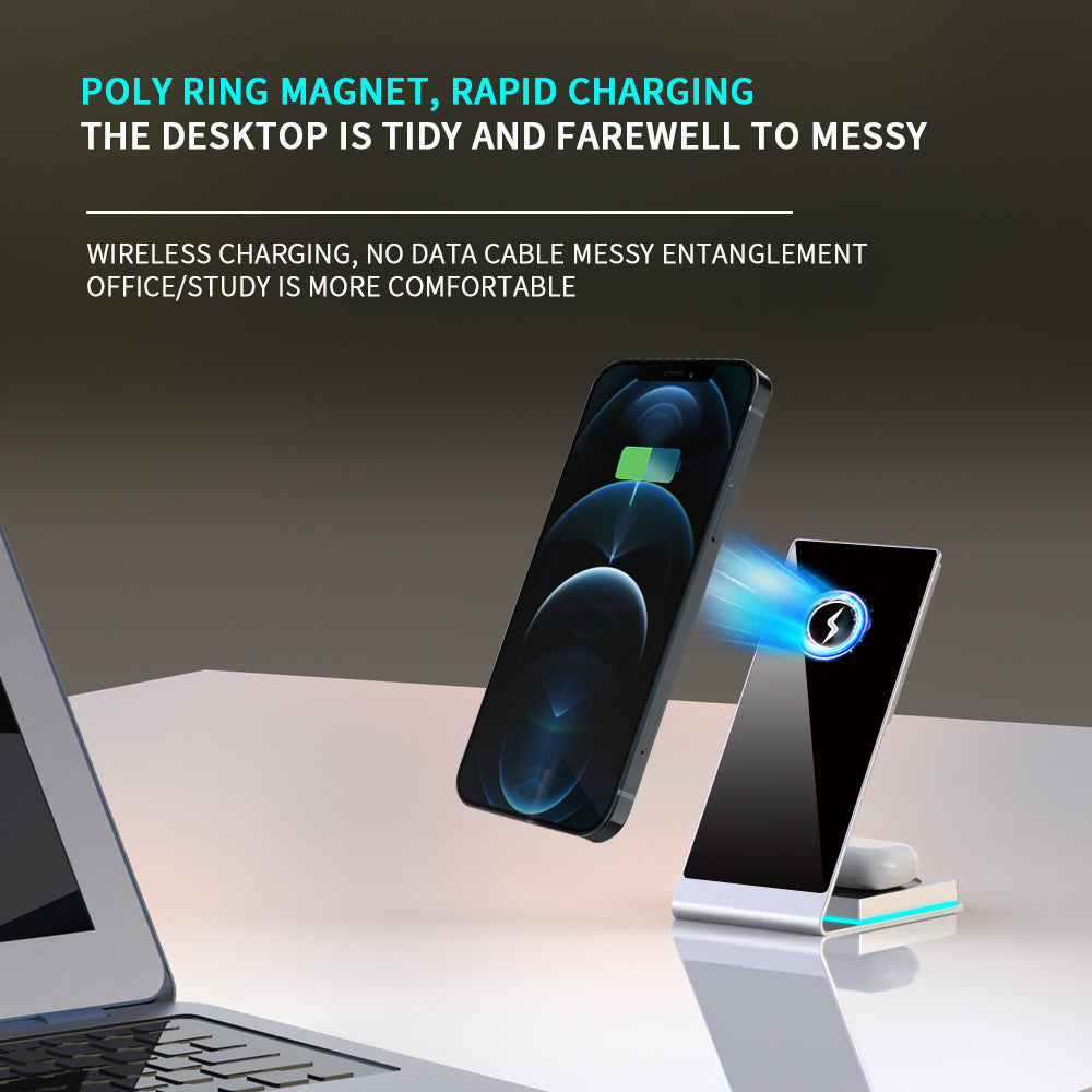 2 in 1 Vertical Magnetic Wireless Charger