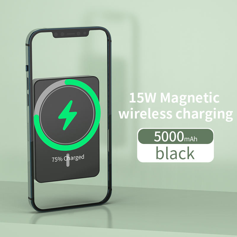 15W 5000mah Magnetic Wireless Charger Power Bank