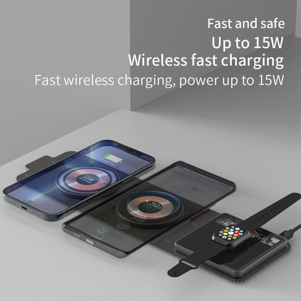 Punk 15W 3 in 1 Magnetic Foldable Wireless Charger
