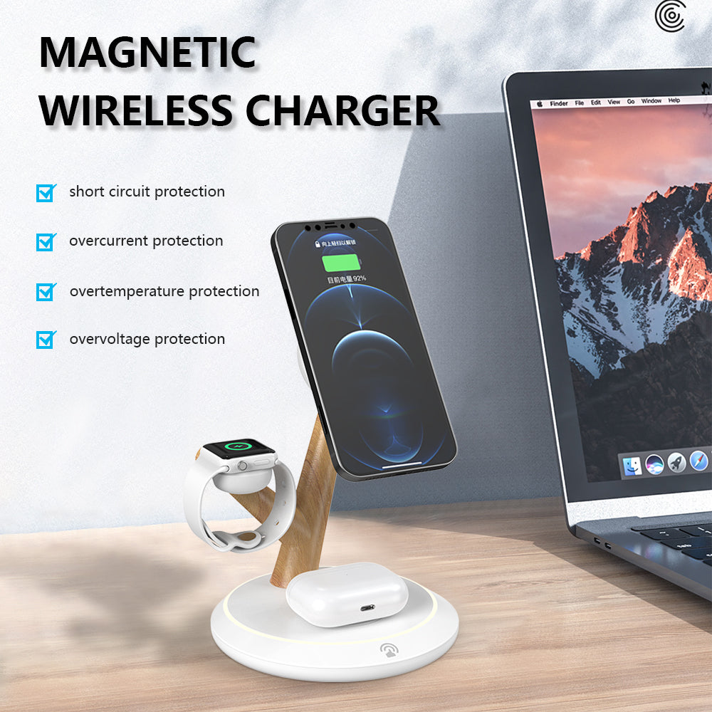 15W Fast Charging 3 in 1 Magnetic Wireless Charger