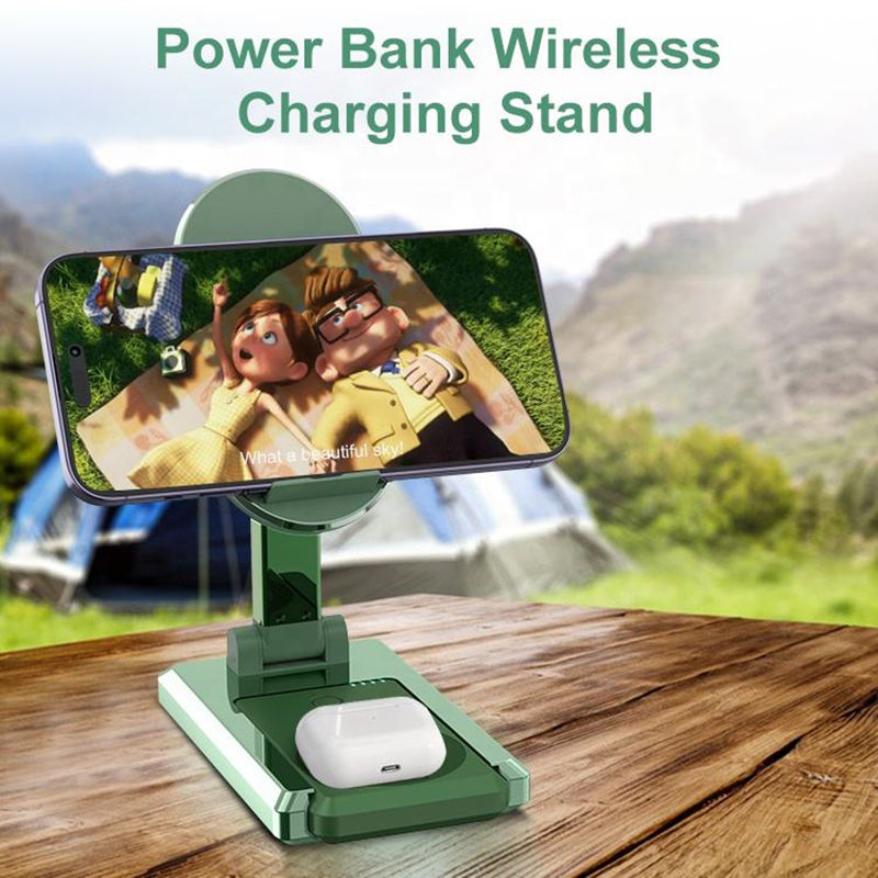 15W 2 in 1 Foldable Wireless Charger With Power Bank